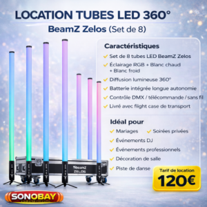 Tube LED RGB+CW+WW, 360 degrés, utilisation intérieur/extérieur, set de 8 pièces – ZELOS