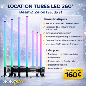 Tube LED RGB+CW+WW, 360 degrés, utilisation intérieur/extérieur, set de 8 pièces – ZELOS